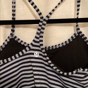 Women’s Lululemon Workout Tank Black/Blue Stripe